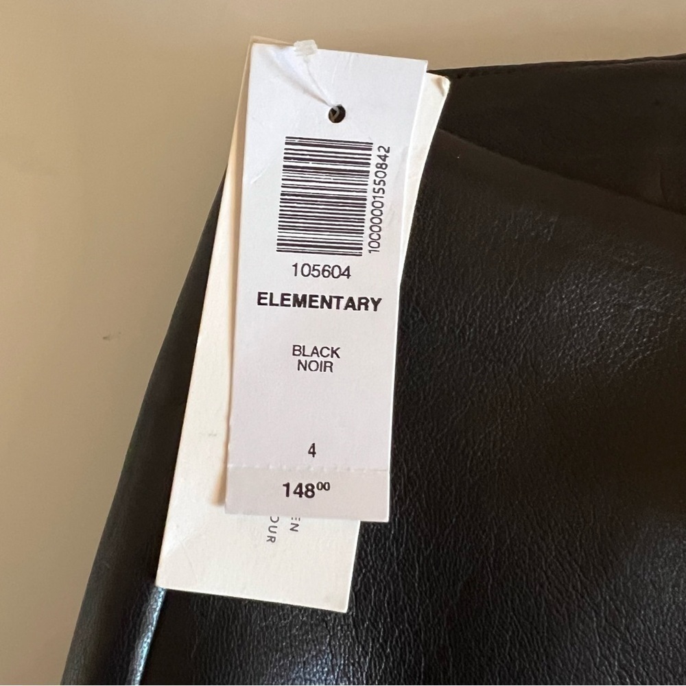 WILFRED Elementary Vegan Leather High-Waisted Lace-Up Pants Black Aritzia Nwt - Picture 7 of 13